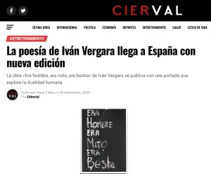 La poesía de Iván Vergara llega a España con nueva edición